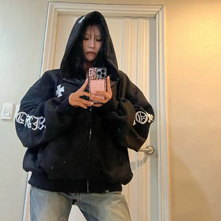 Roche Waffle Chrome Hooded Zip-Up