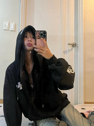 Roche Waffle Chrome Hooded Zip-Up