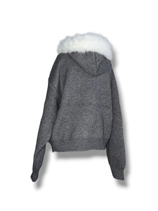 Fuzzy Knit Fur Hoodie