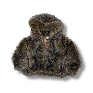 Two-tone big hooded fur