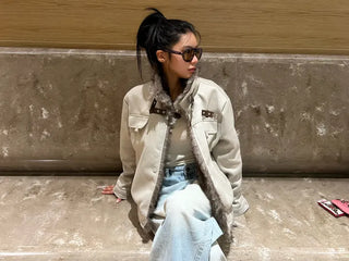 Wolf Suede Fur Mustang Jacket
