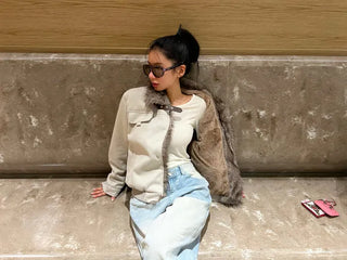 Wolf Suede Fur Mustang Jacket