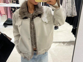 Wolf Suede Fur Mustang Jacket