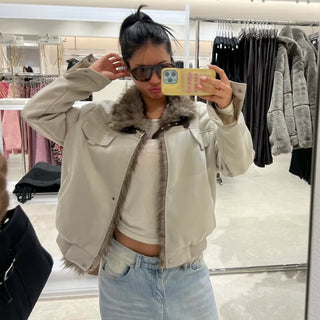 Wolf Suede Fur Mustang Jacket