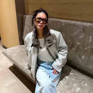 Wolf Suede Fur Mustang Jacket