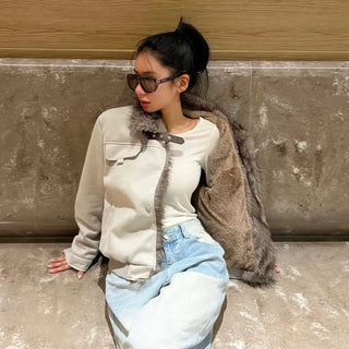 Wolf Suede Fur Mustang Jacket