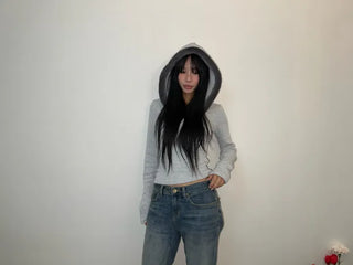 Fur trimming mink fleece hoodie