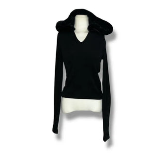 Fur trimming mink fleece hoodie