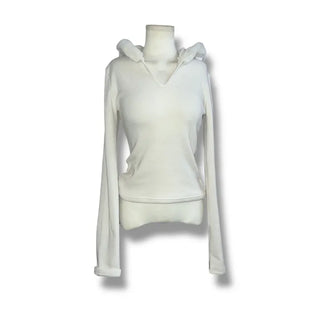 Fur trimming mink fleece hoodie