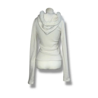 Fur trimming mink fleece hoodie