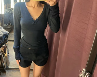 Angora mix knit t-shirt