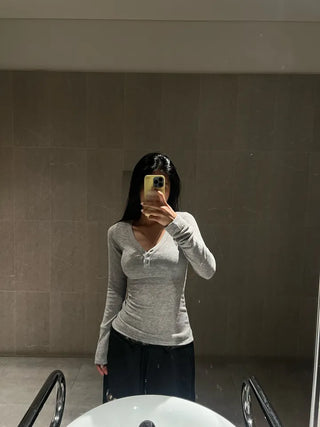 Angora mix knit t-shirt