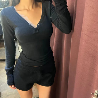 Angora mix knit t-shirt