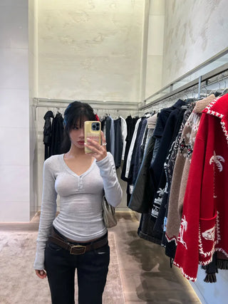 Angora mix knit t-shirt