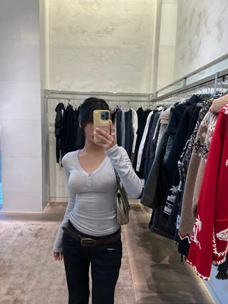 Angora mix knit t-shirt