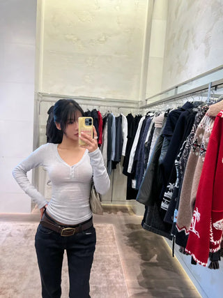 Angora mix knit t-shirt