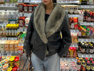 Snowpeak shearling leather fur jacket