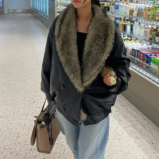 Snowpeak shearling leather fur jacket