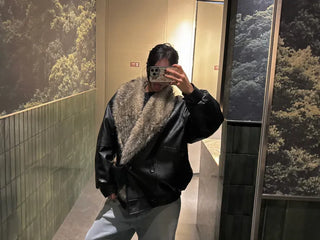 Snowpeak shearling leather fur jacket