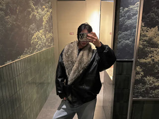 Snowpeak shearling leather fur jacket