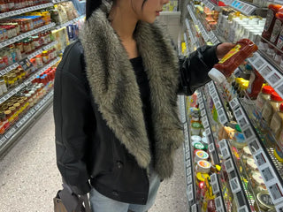 Snowpeak shearling leather fur jacket