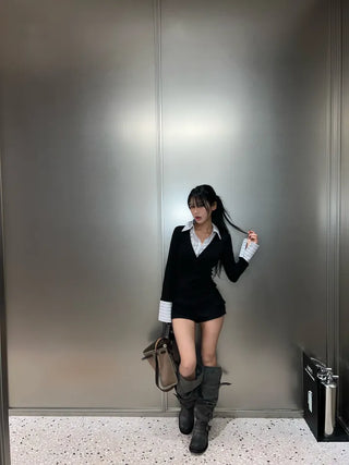 Fluffy knit angora shorts