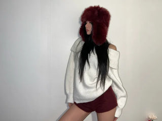 Fluffy knit angora shorts