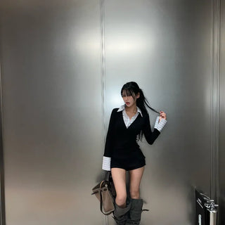 Fluffy knit angora shorts