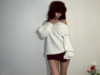Fluffy knit angora shorts