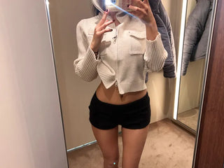 Fluffy knit angora shorts