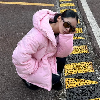 Suede puffer big padding