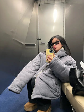 Suede puffer big padding