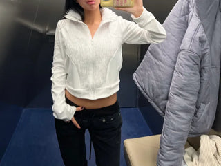 Toxic Fur Color Block Zip-up