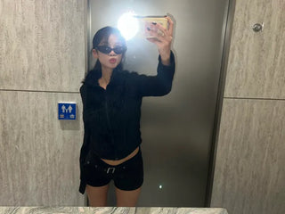 Toxic Fur Color Block Zip-up