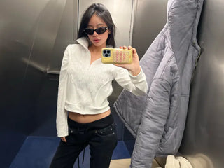 Toxic Fur Color Block Zip-up