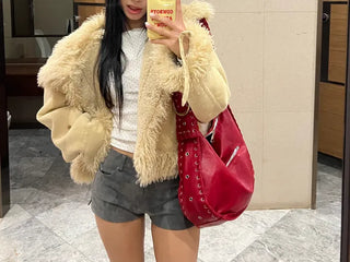 Girlish Suede Mustang Fur