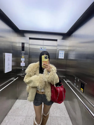 Girlish Suede Mustang Fur