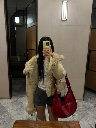 Girlish Suede Mustang Fur