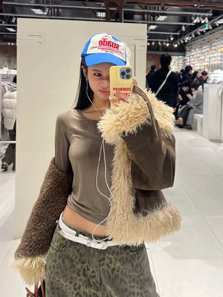 Girlish Suede Mustang Fur