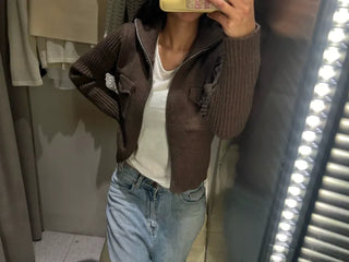 Antme Two-Way Pocket Knit Zip-Up