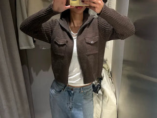 Antme Two-Way Pocket Knit Zip-Up