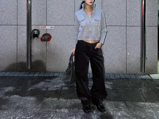 Antme Two-Way Pocket Knit Zip-Up