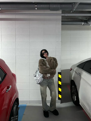 Marshmell Hooded Fur Jacket