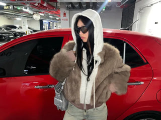 Marshmell Hooded Fur Jacket