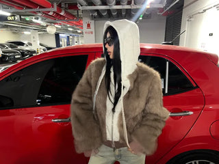 Marshmell Hooded Fur Jacket