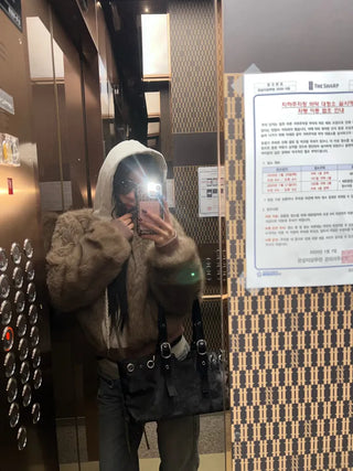 Marshmell Hooded Fur Jacket