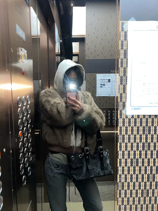 Marshmell Hooded Fur Jacket