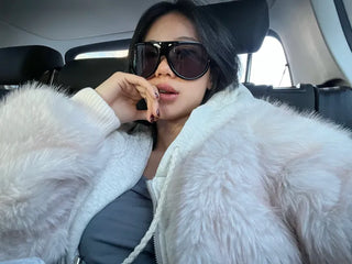 Marshmell Hooded Fur Jacket