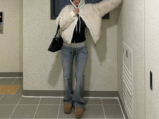 Marshmell Hooded Fur Jacket