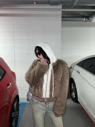 Marshmell Hooded Fur Jacket